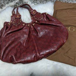 Authentic Gucci Pelham Studded Guccissima Leather